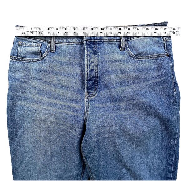 Old Navy Jeans Womens 14 Blue High Rise Kicker Boot Cut Light Wash Stretch Denim - Picture 10 of 13